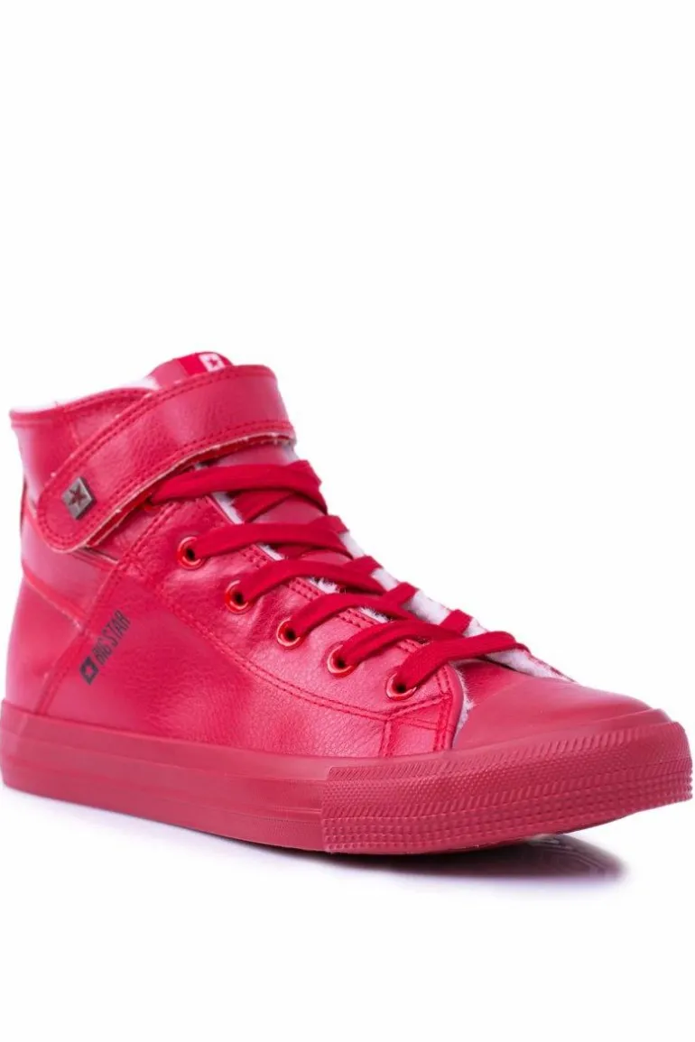 Skórzane Ocieplane Trampki BIG STAR V274529FW Czerwone