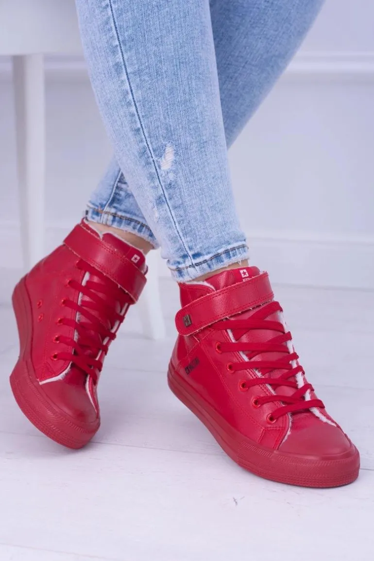 Skórzane Ocieplane Trampki BIG STAR V274529FW Czerwone