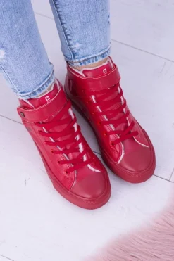 Skórzane Ocieplane Trampki BIG STAR V274529FW Czerwone