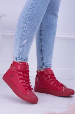 Skórzane Ocieplane Trampki BIG STAR V274529FW Czerwone