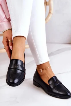 Skórzane Półbuty Czarne Sherilyn