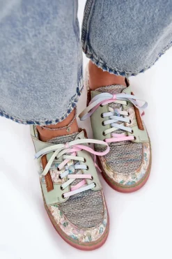 Skórzane Półbuty Damskie Maciejka 06791-09 Jasnozielone