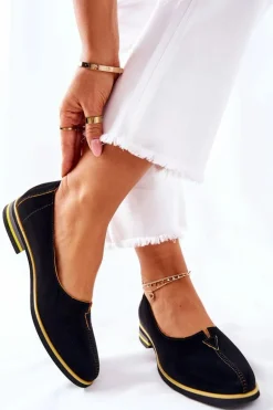 Skórzane Półbuty Maciejka Czarne 05035-07