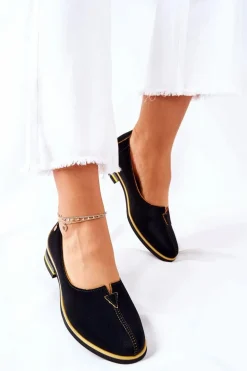 Skórzane Półbuty Maciejka Czarne 05035-07