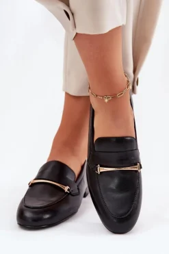 Skórzane Półbuty Mokasyny Damskie Maciejka K6809-01 Czarne