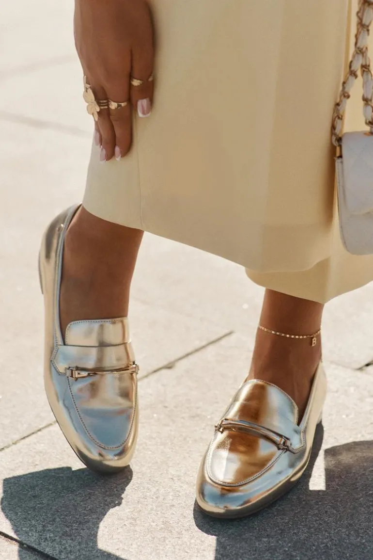 Skórzane Półbuty Mokasyny Damskie Maciejka K6809-25 Złote