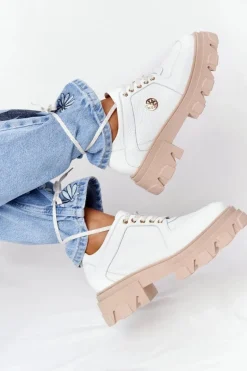 Skórzane Półbuty Oxfordy Lewski Shoes 3011-0 Białe