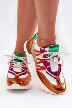 Skórzane Półbuty Sneakersy Damskie Artiker 56C1737 Multikolor