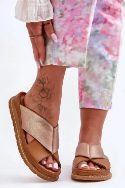 Skórzane Profilowane Klapki Maciejka 04986-29 Brązowe