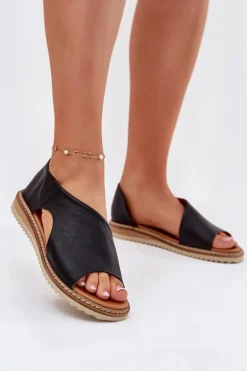 Skórzane Sandały Damskie Artiker 46C1016 Czarne