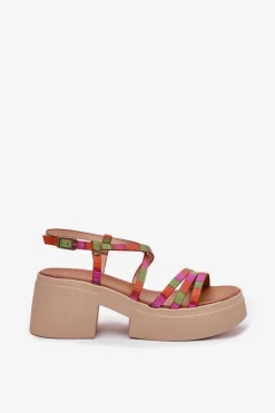 Skórzane Sandały Damskie Maciejka 06990-39 Multikolor