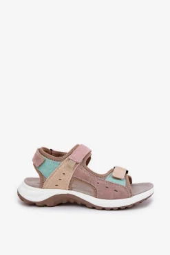 Skórzane Sandały Damskie Sportowe McKeylor 95347 Beżowe