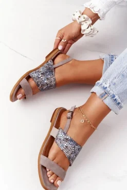 Skórzane Sandały Maciejka 05167-10 Ciemny Beż