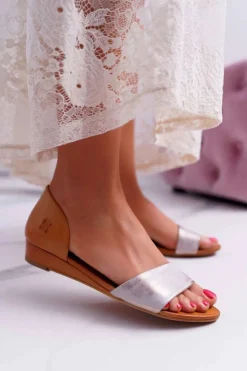 Skórzane Sandały Maciejka 1971-45 Rude