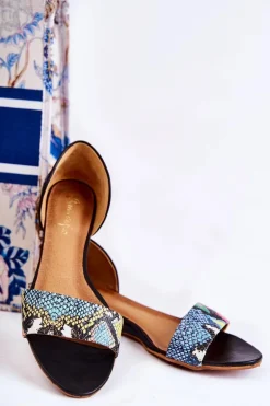 Skórzane Sandały Maciejka 1971-63 Czarne