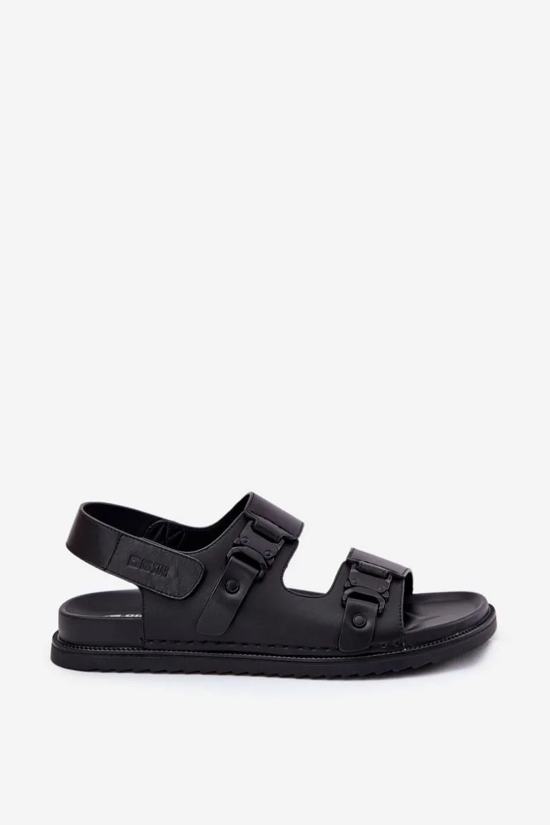 Skórzane Sandały Męskie Big Star RR174086 Czarne