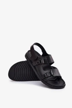 Skórzane Sandały Męskie Big Star RR174086 Czarne