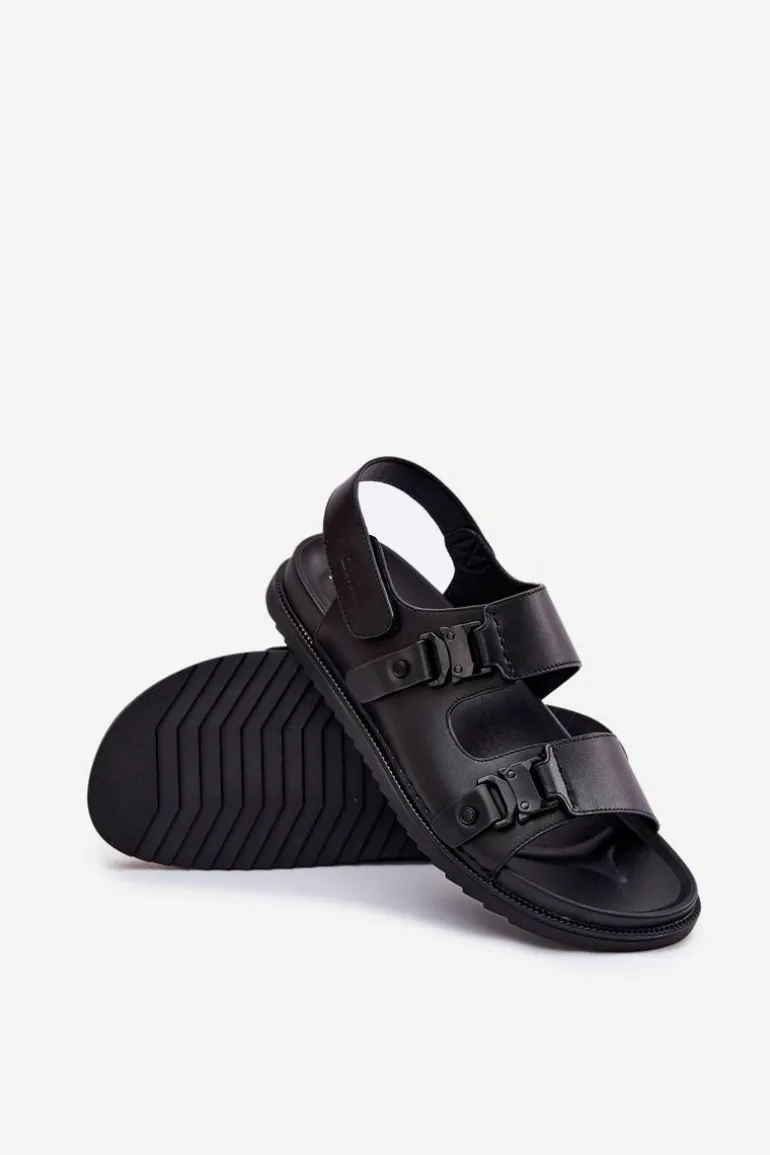 Skórzane Sandały Męskie Big Star RR174086 Czarne