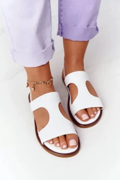 Skórzane Sandały Ze Ściągaczem Big Star HH274717 Białe