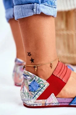 Skórzane Sandały Ze Ściągaczem Maciejka 03375 Wielokolorowe