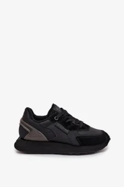 Skórzane Sneakersy Damskie Big Star OO274562 Hi-Poly System Czarne