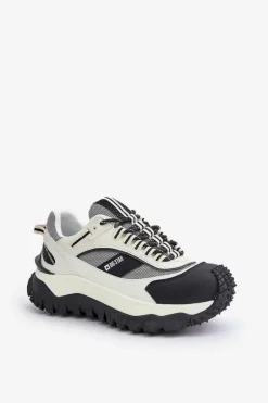 Skórzane Sneakersy Damskie Na Platformie Big Star OO274A220 HI-POLY SYSTEM Biało-Czarne