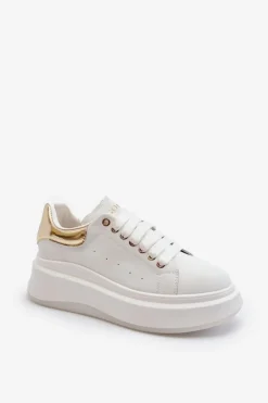 Skórzane Sneakersy Damskie GOE NN2N4031 Białe