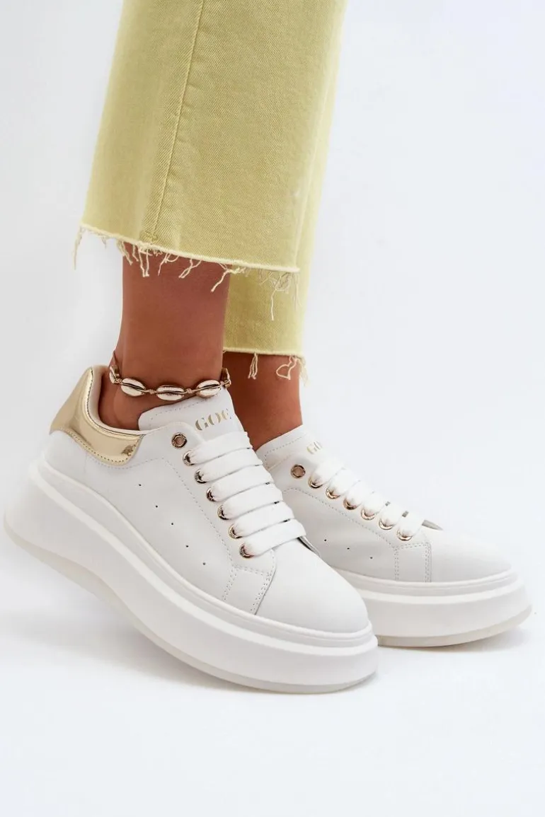 Skórzane Sneakersy Damskie GOE NN2N4031 Białe