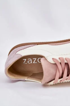 Skórzane Sneakersy Damskie Zazoo N1220 Białe