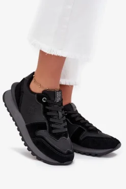 Skórzane Sneakersy Damskie Big Star OO274529 HI-POLY SYSTEM Czarne