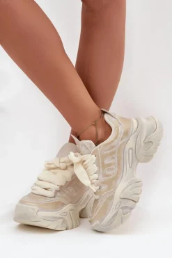 Skórzane Sneakersy Damskie GOE SS2N4009 Złote