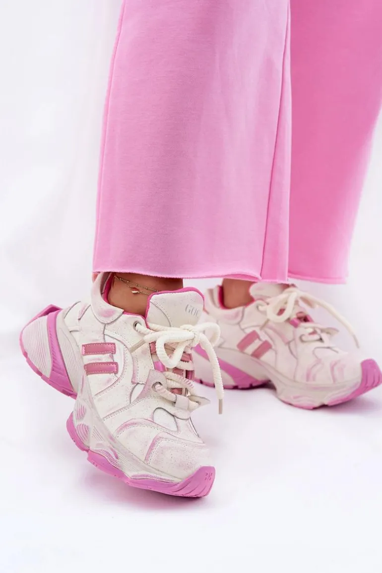 Skórzane Sneakersy Damskie GOE RR2N4038 Różowe