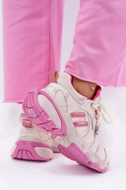 Skórzane Sneakersy Damskie GOE RR2N4038 Różowe