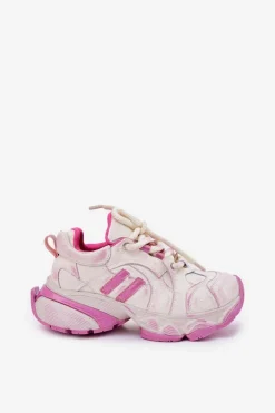 Skórzane Sneakersy Damskie GOE RR2N4038 Różowe