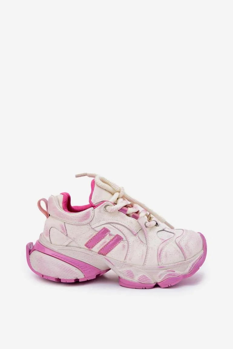 Skórzane Sneakersy Damskie GOE RR2N4038 Różowe