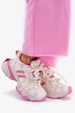 Skórzane Sneakersy Damskie GOE RR2N4038 Różowe