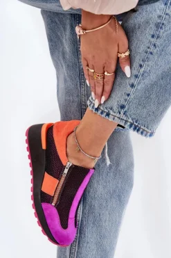 Skórzane Sneakersy Na Koturnie Maciejka 06853-15 Czarne