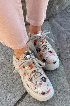 Skórzane Sneakersy Na Platformie Maciejka 06891-18 Beżowe