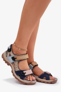 Skórzane Sportowe Sandały Damskie Artiker 54C1294 Multikolor