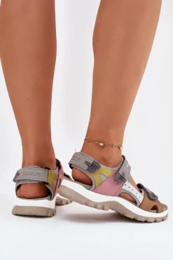 Skórzane Sportowe Sandały Damskie Artiker 54C1293 Multikolor