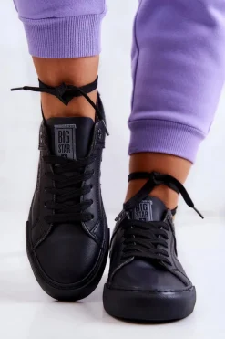 Skórzane Tenisówki Big Star JJ274214 Czarne