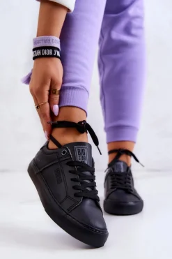 Skórzane Tenisówki Big Star JJ274214 Czarne