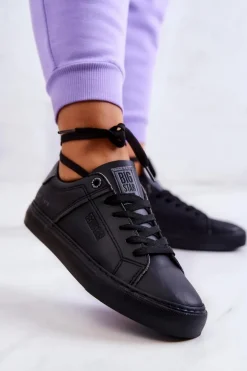 Skórzane Tenisówki Big Star JJ274214 Czarne
