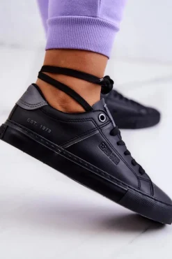 Skórzane Tenisówki Big Star JJ274214 Czarne