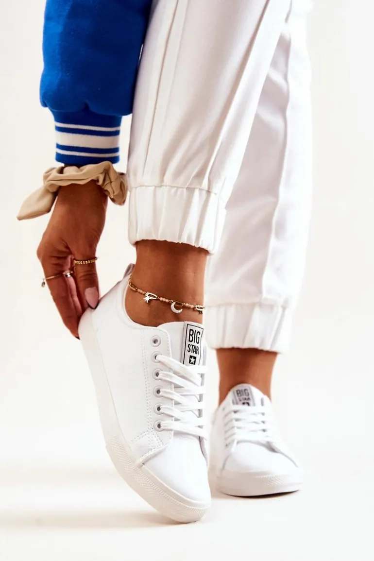 Skórzane Tenisówki Big Star JJ274311 Białe