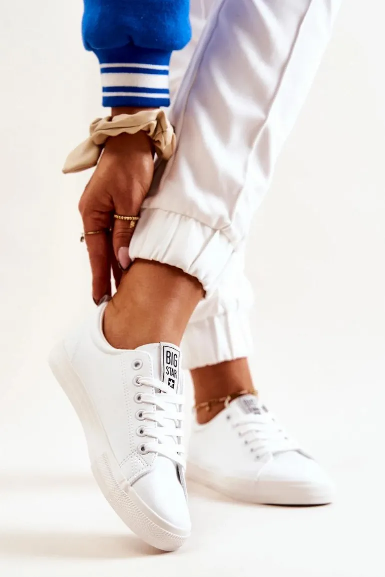 Skórzane Tenisówki Big Star JJ274311 Białe