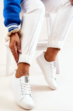 Skórzane Tenisówki Big Star JJ274311 Białe