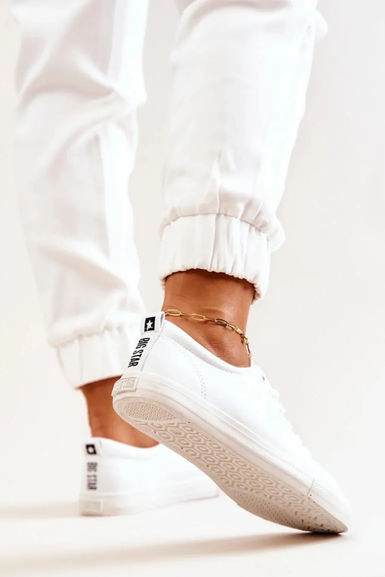 Skórzane Tenisówki Big Star JJ274311 Białe