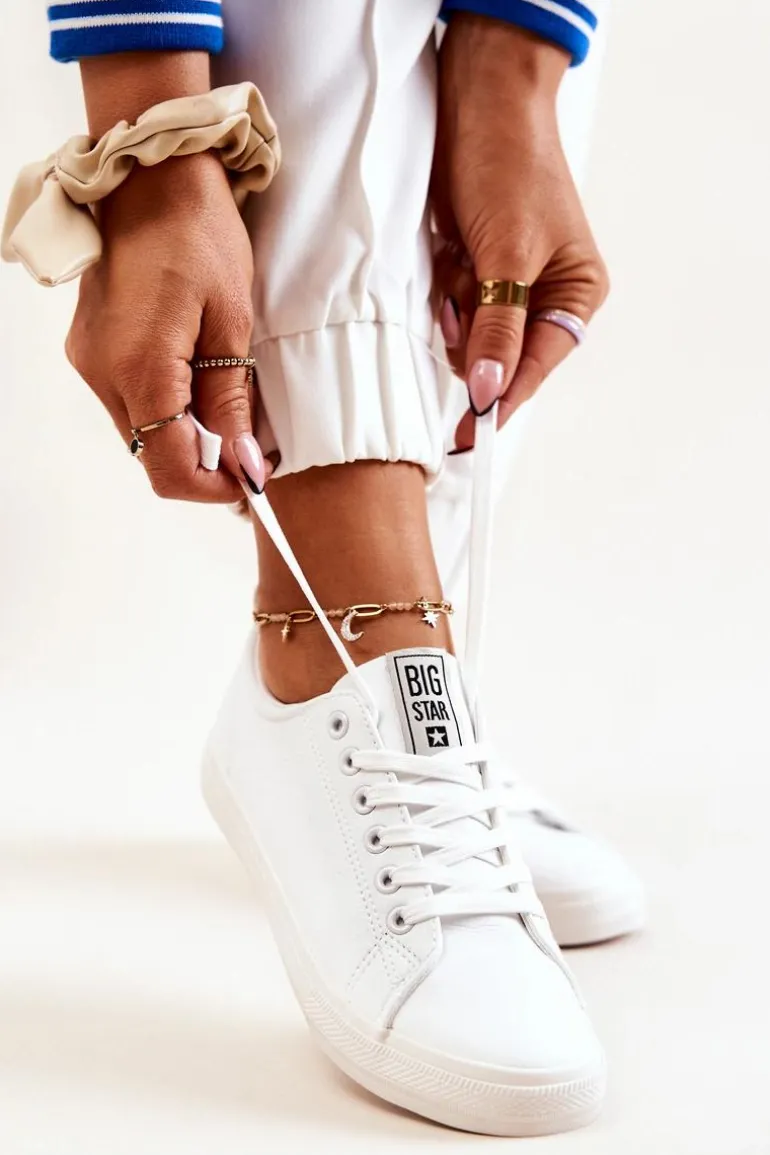 Skórzane Tenisówki Big Star JJ274311 Białe