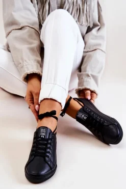 Skórzane Tenisówki Big Star JJ274312 Czarne